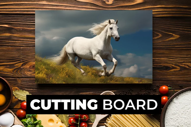 White Horse Cutting Board sublimation
