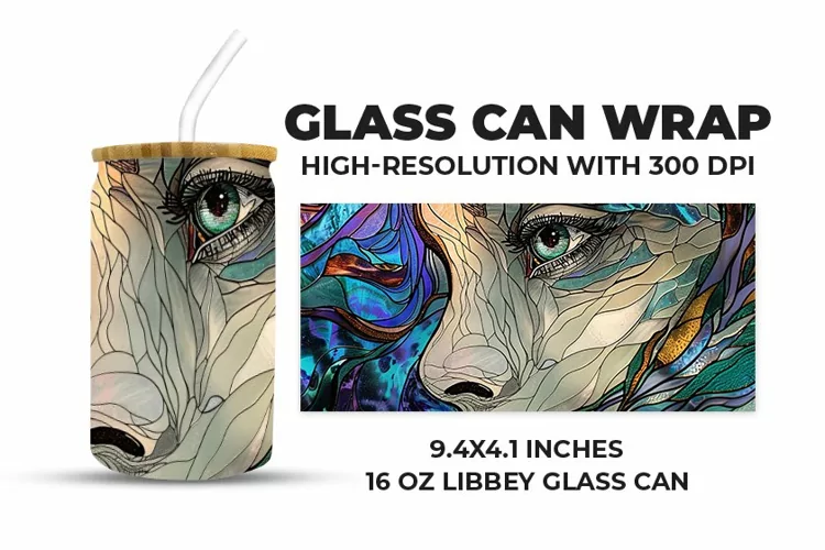 Woman Stained Glass Glass Can Wrap