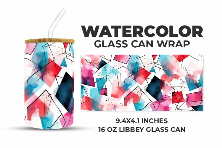 Watercolor Glass Can Wrap