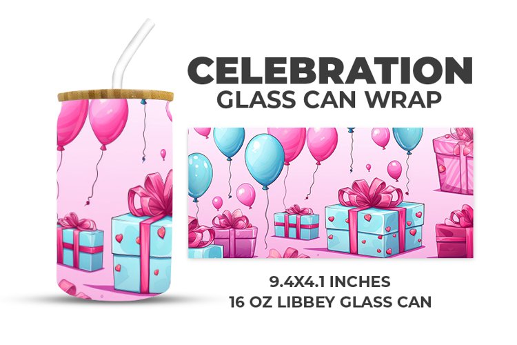 Celebration Glass Can Wrap example image 1