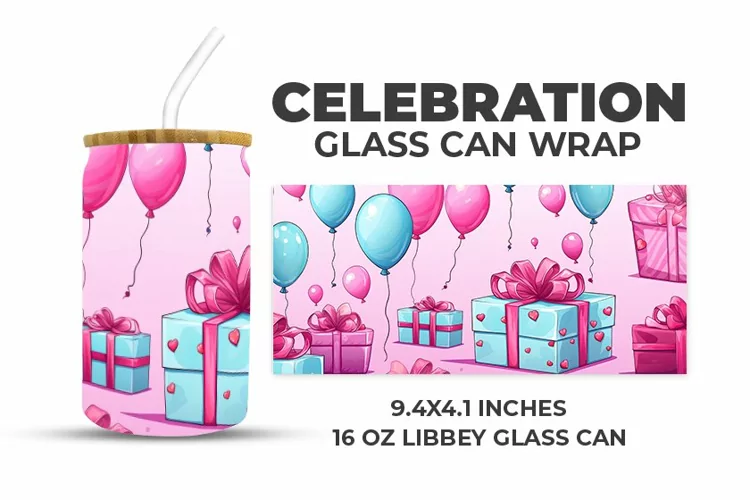 Celebration Glass Can Wrap