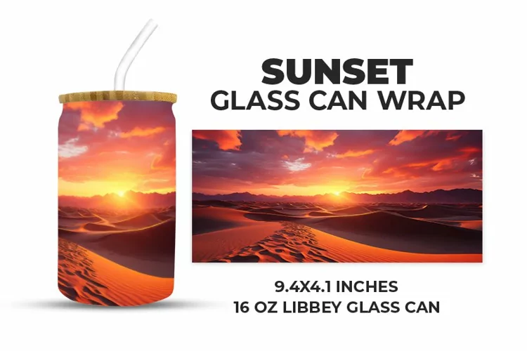 Sunset Glass Can Wrap