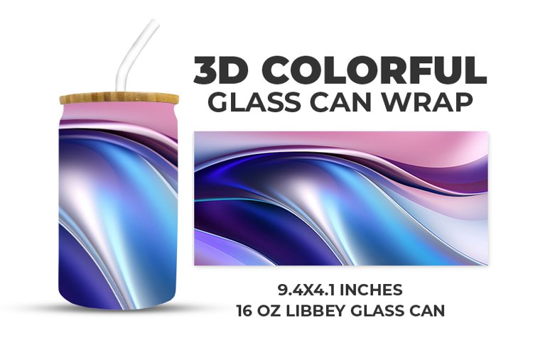 3D Colorful Glass Can Wrap example image 1