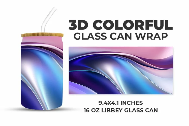 3D Colorful Glass Can Wrap