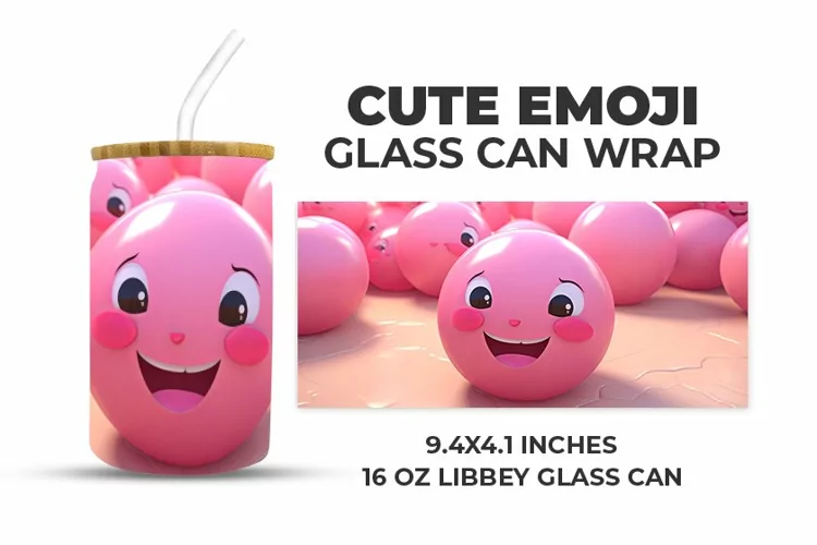 Cute Emoji Glass Can Wrap