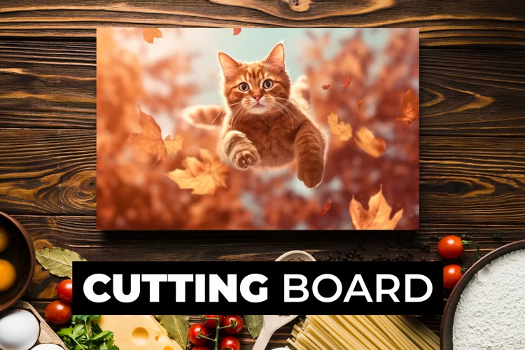 Flying Cat Cutting Board sublimation