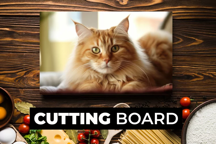 Cat Cutting Board sublimation