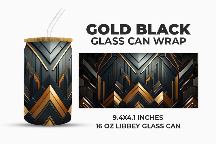 Gold Black Glass Can Wrap example image 1