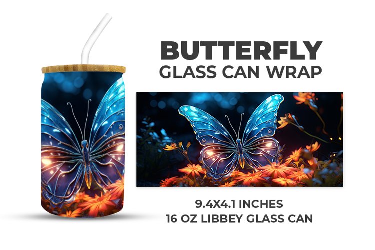 Butterfly Glass Can Wrap example image 1