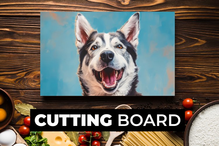 Huskey Dog Cutting Board sublimation example image 1