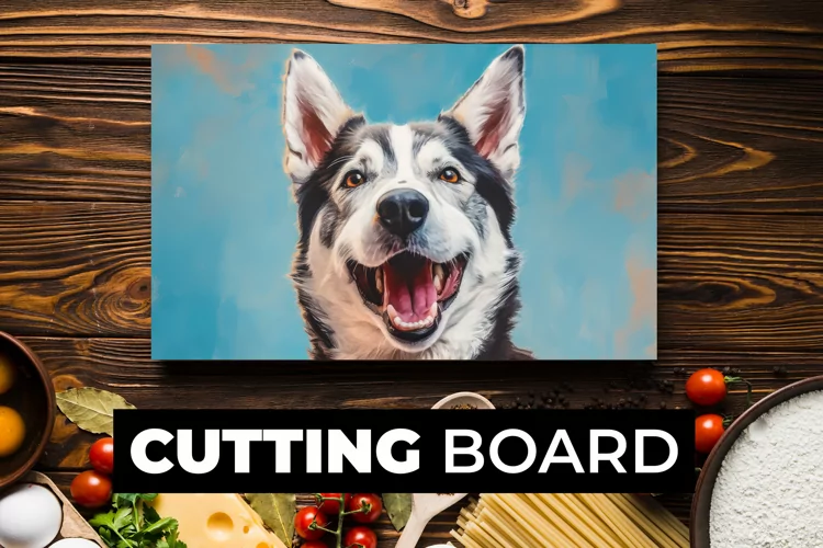 Huskey Dog Cutting Board sublimation