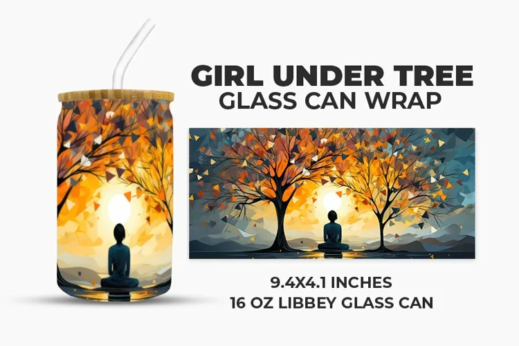 Girl Under Tree Glass Can Wrap