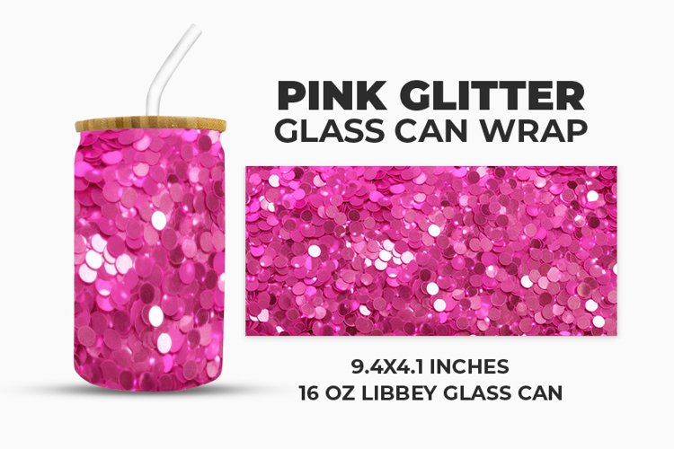 Shiny Glitter Glass Can Wrap example image 1