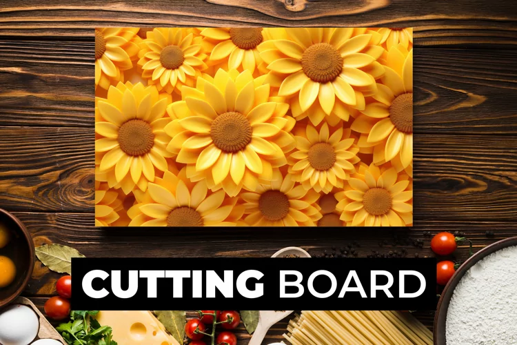 3D Sunflowers Cutting Board Sublimation