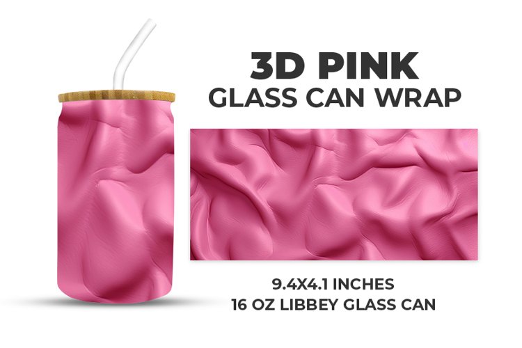 3D Pink Glass Can Wrap example image 1