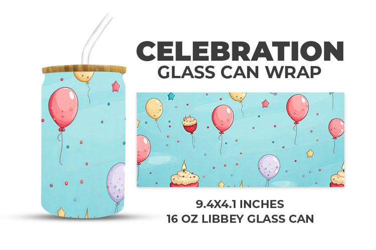 Celebration Glass Can Wrap example image 1