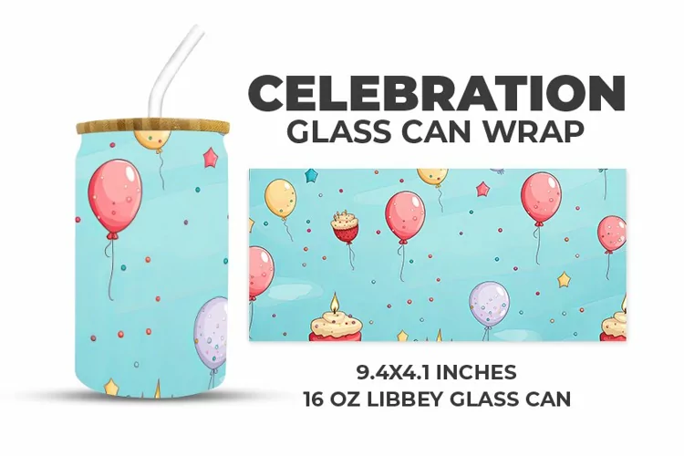 Celebration Glass Can Wrap