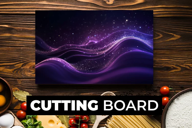 Purple Waves Cutting Board Sublimation
