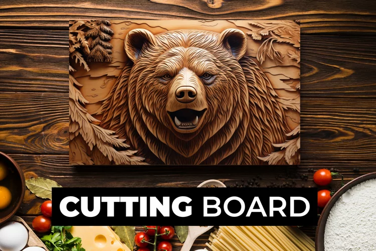 Wooden Bear Cutting Board Sublimation