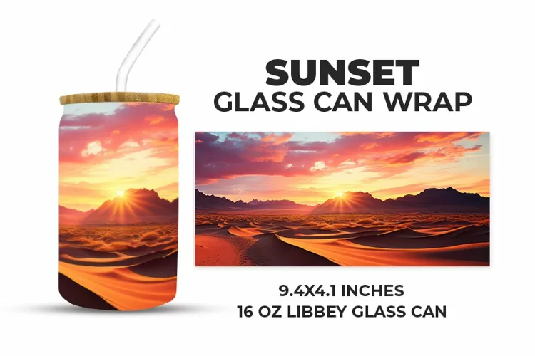 Sunset Glass Can Wrap
