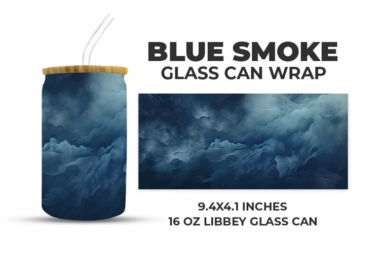 Blue Smoke Glass Can Wrap