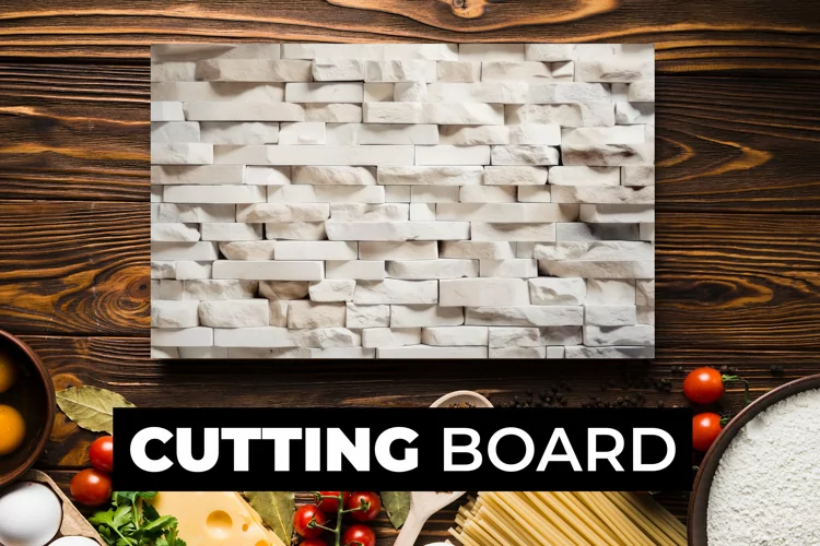 White Brick Wall Cutting Board sublimation