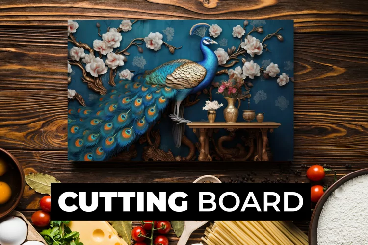 3D Peacock Cutting Board Sublimation