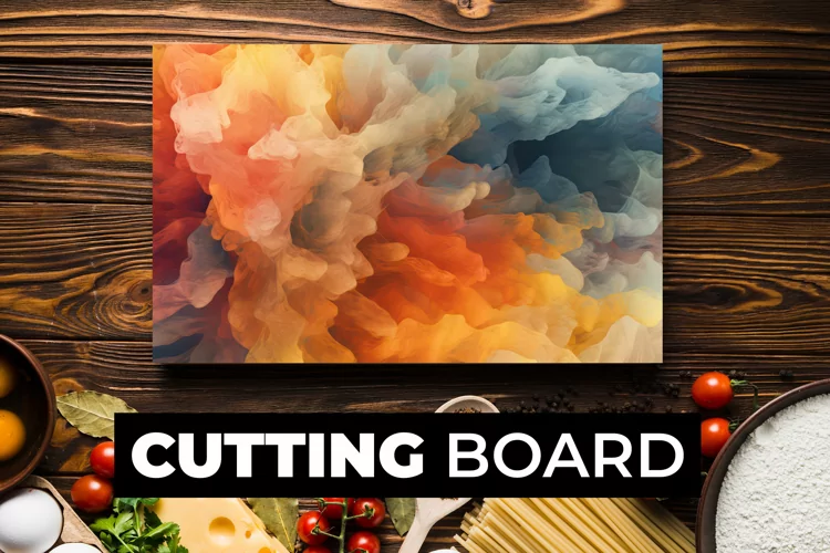Colorful Smoke Cutting Board sublimation