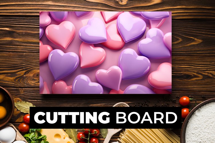 3D Heart Cutting Board Sublimation example image 1