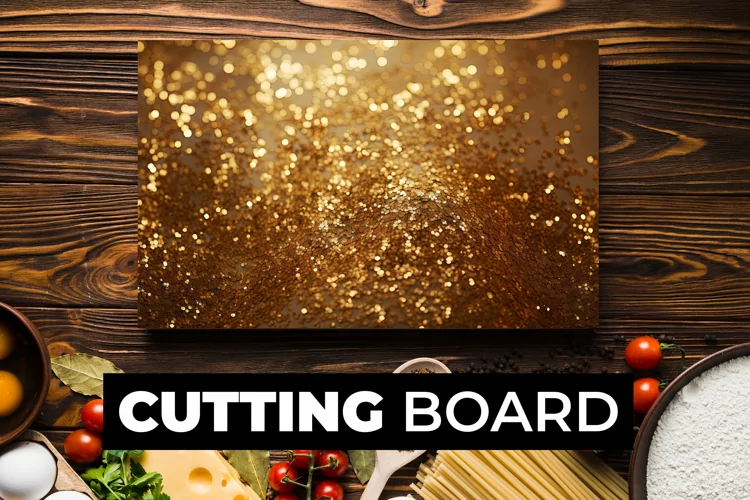 Gold Glitter Cutting Board Sublimation
