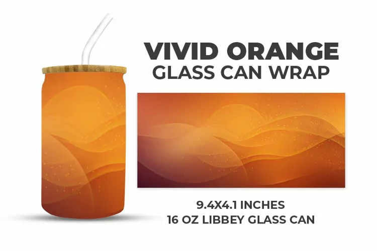 Vivid Orange Glass Can Wrap