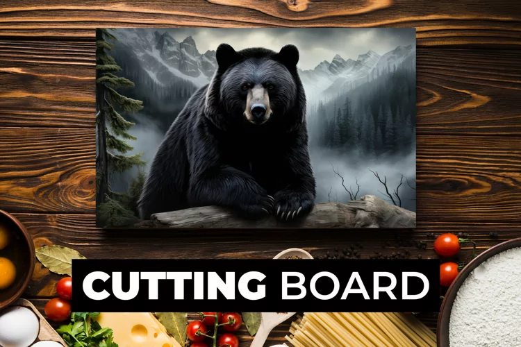 Black Bear Cutting Board Sublimation