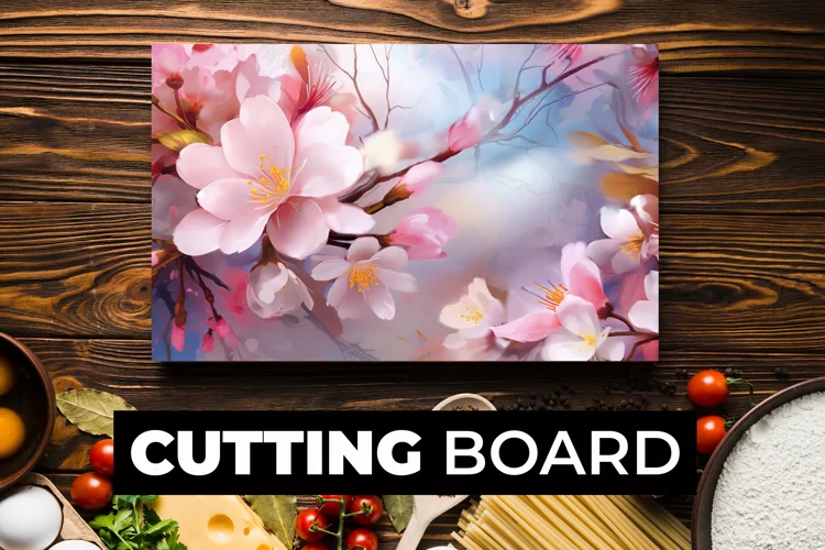 Pink Floral Cutting Board Sublimation