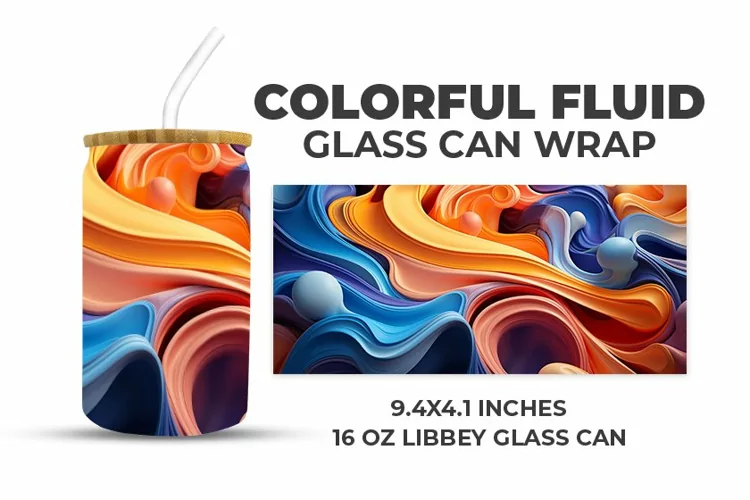 Colorful Fluid Glass Can Wrap