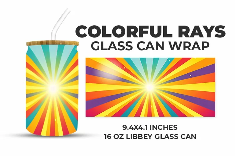 Colorful Rays Glass Can Wrap