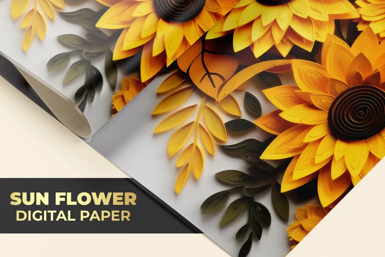 Sun Flower Digital Paper