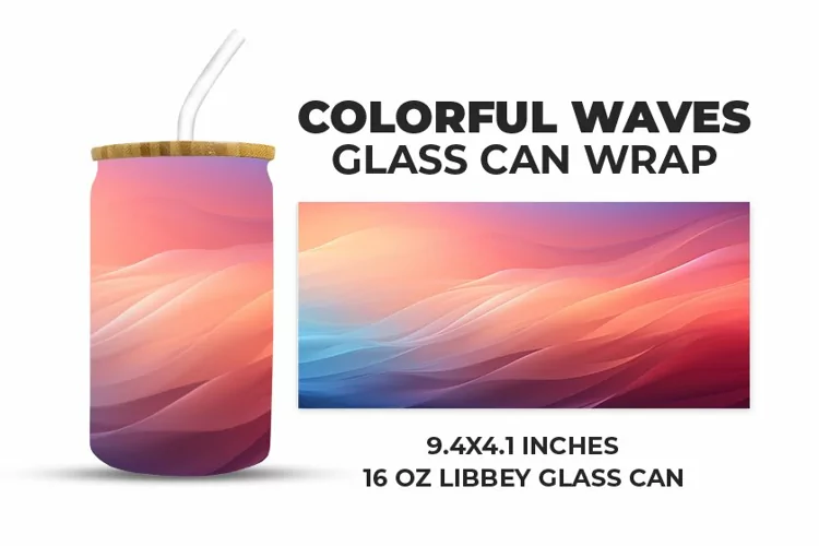 Colorful Waves Glass Can Wrap