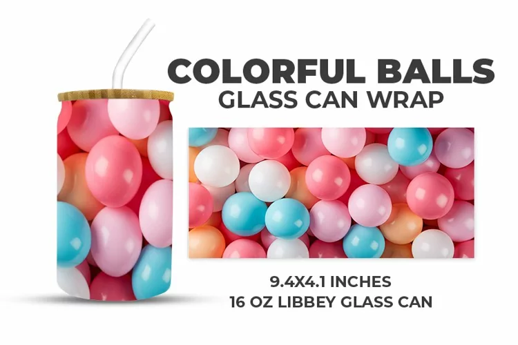 Colorful Balls Glass Can Wrap