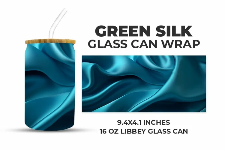 Green Silk Glass Can Wrap