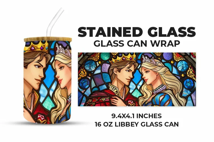 Stained Glass Glass Can Wrap