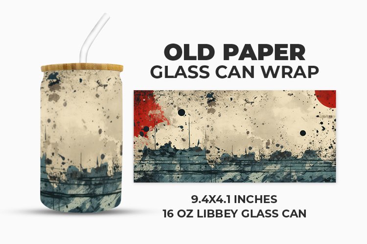 Old Paper Glass Can Wrap example image 1