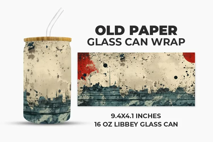 Old Paper Glass Can Wrap
