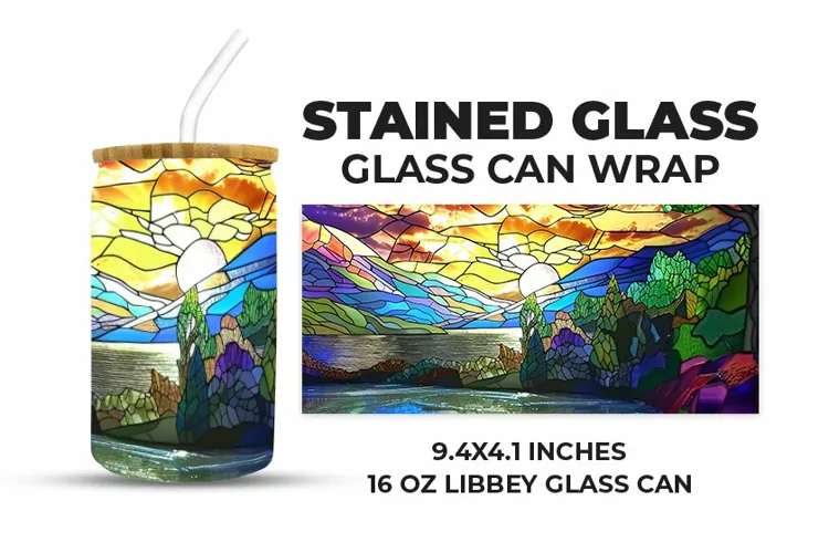 Sunset Stained Glass Glass Can Wrap