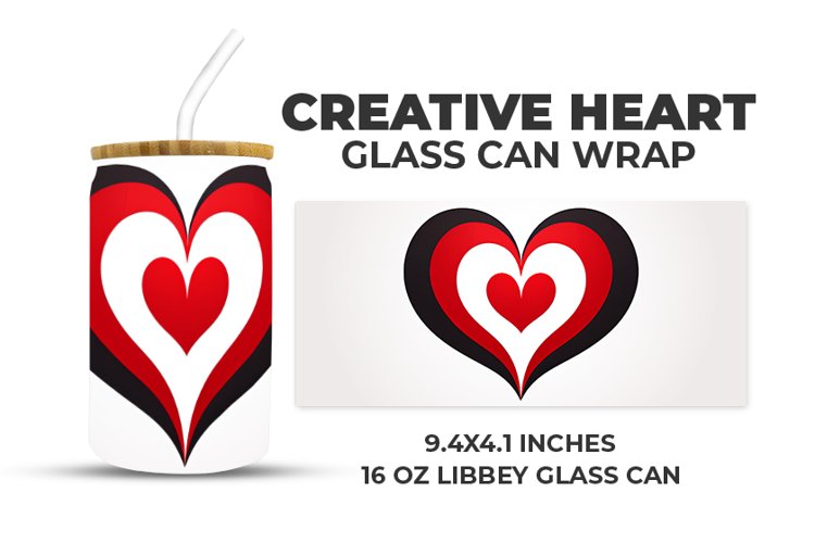 Creative Heart Glass Can Wrap example image 1