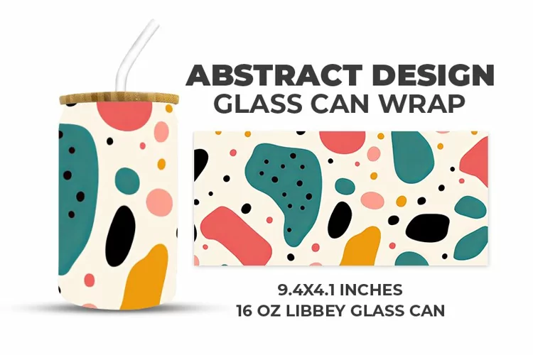 Abstract Design Glass Can Wrap