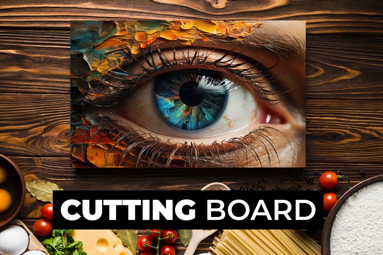 3D Colorful Eye Cutting Board Sublimation example image 1