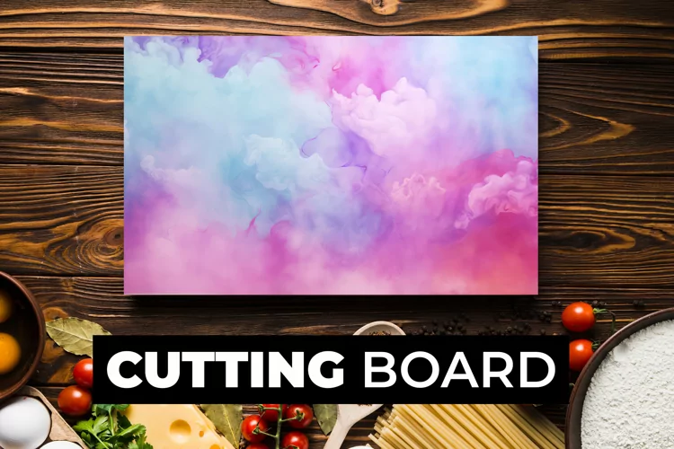 Multicolor Clouds Cutting Board Sublimation