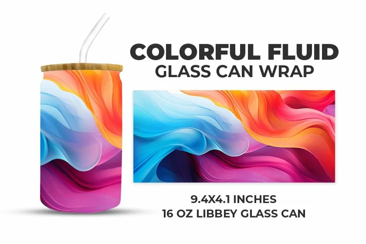 Colorful Fluid Glass Can Wrap