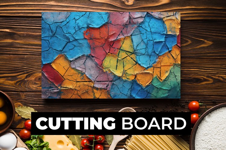 Multicolor Crack Wall Cutting Board sublimation example image 1