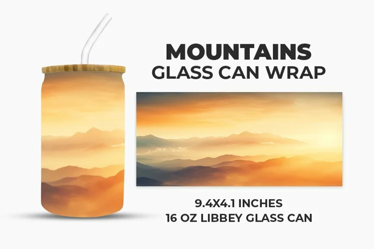 Mountains Glass Can Wrap